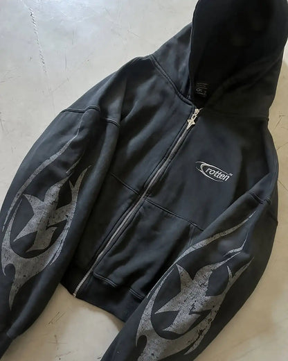 Vintage Streetwear Zip Up Hoodies