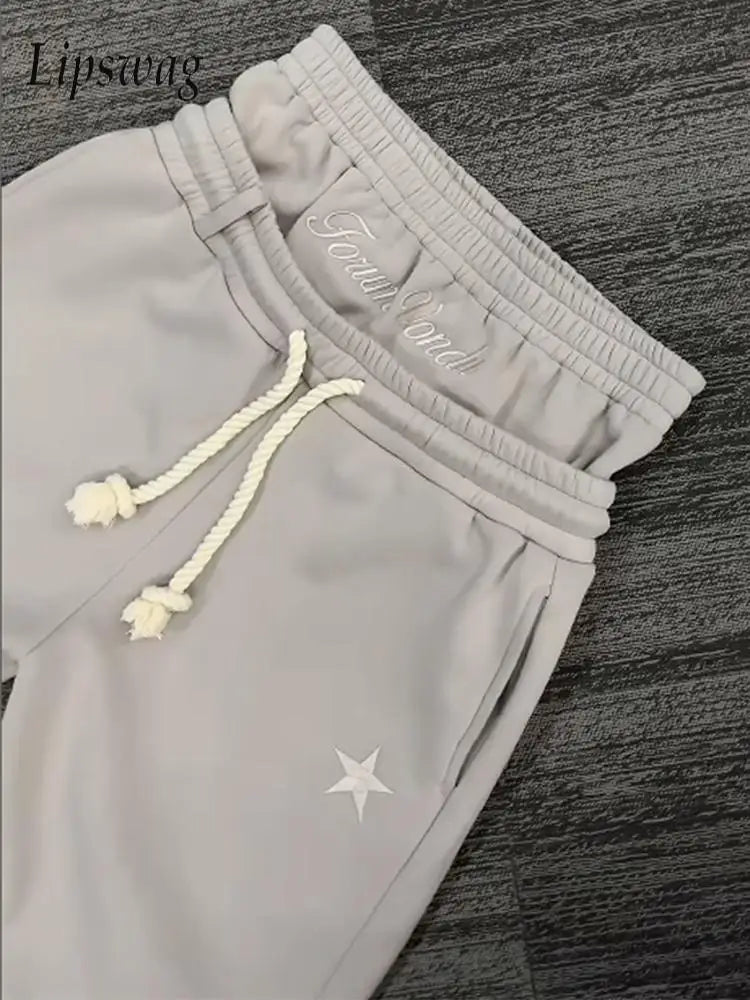 Drawstring Loose Sweat Pants