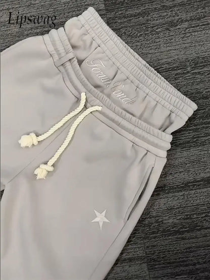 Drawstring Loose Sweat Pants