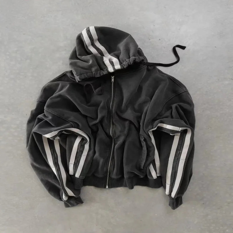 Vintage Streetwear Zip Up Hoodies