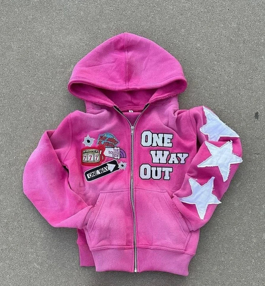 retro punk oversized hoodie