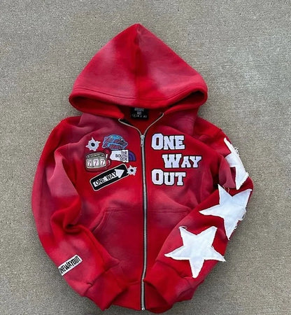 retro punk oversized hoodie