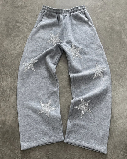 Star Heather Grey Zip Up Hoodie Tracksuit
