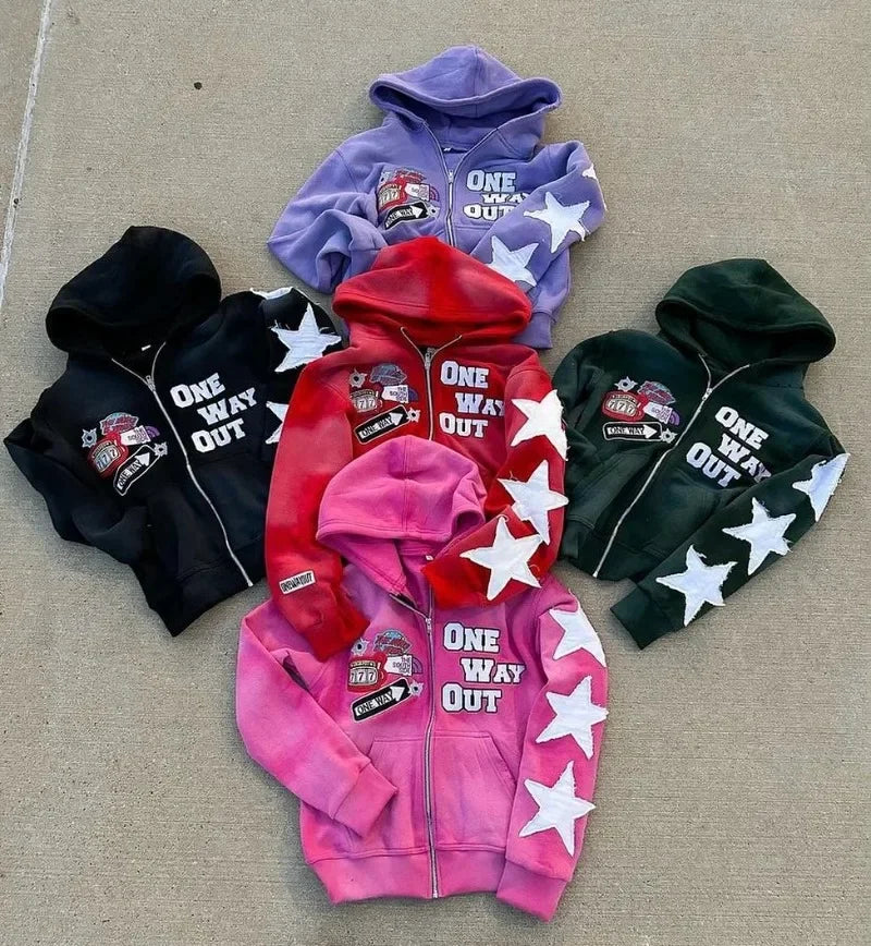 retro punk oversized hoodie