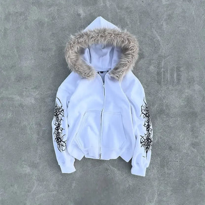 Vintage Streetwear Zip Up Hoodies