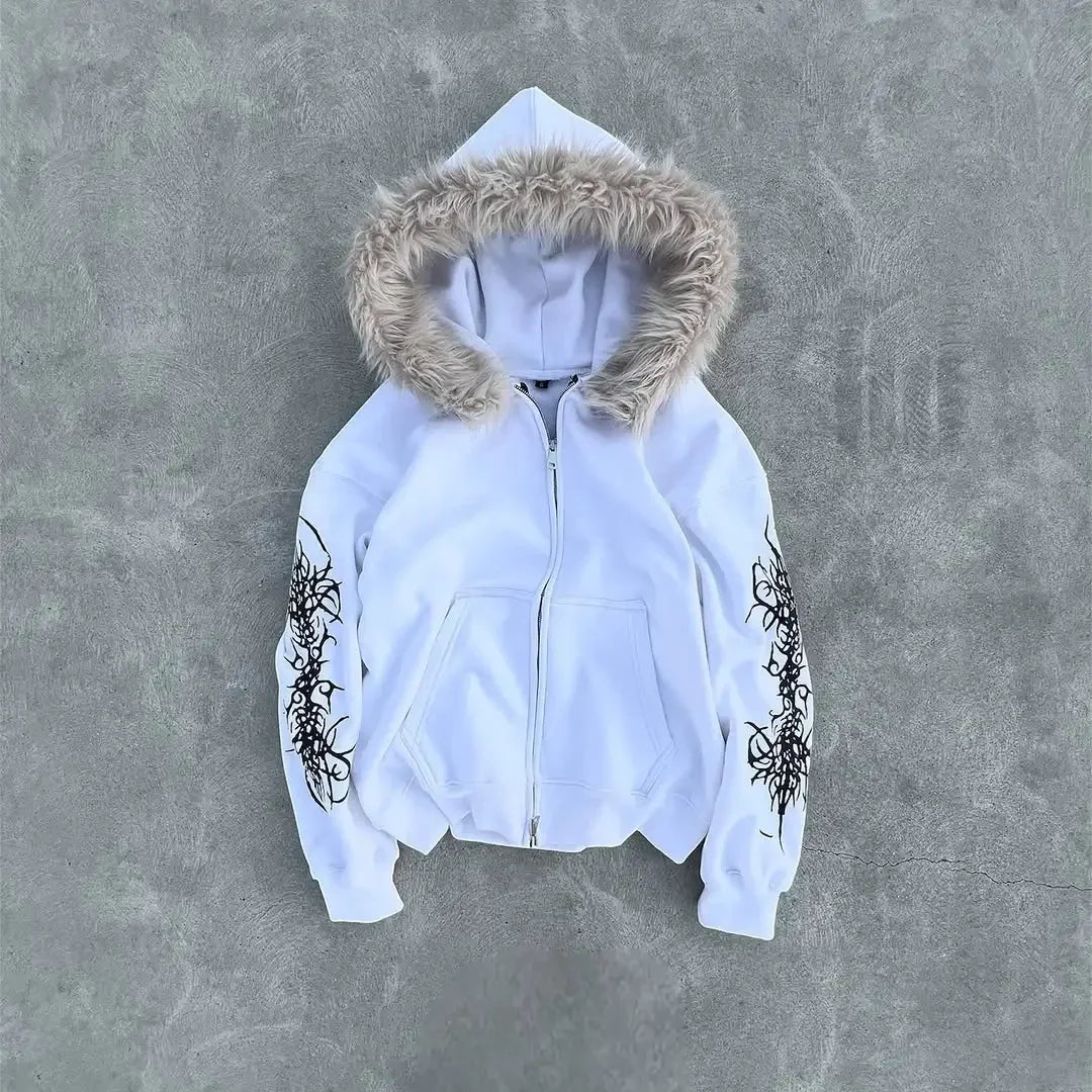 Vintage Streetwear Zip Up Hoodies