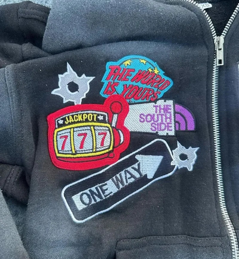 retro punk oversized hoodie