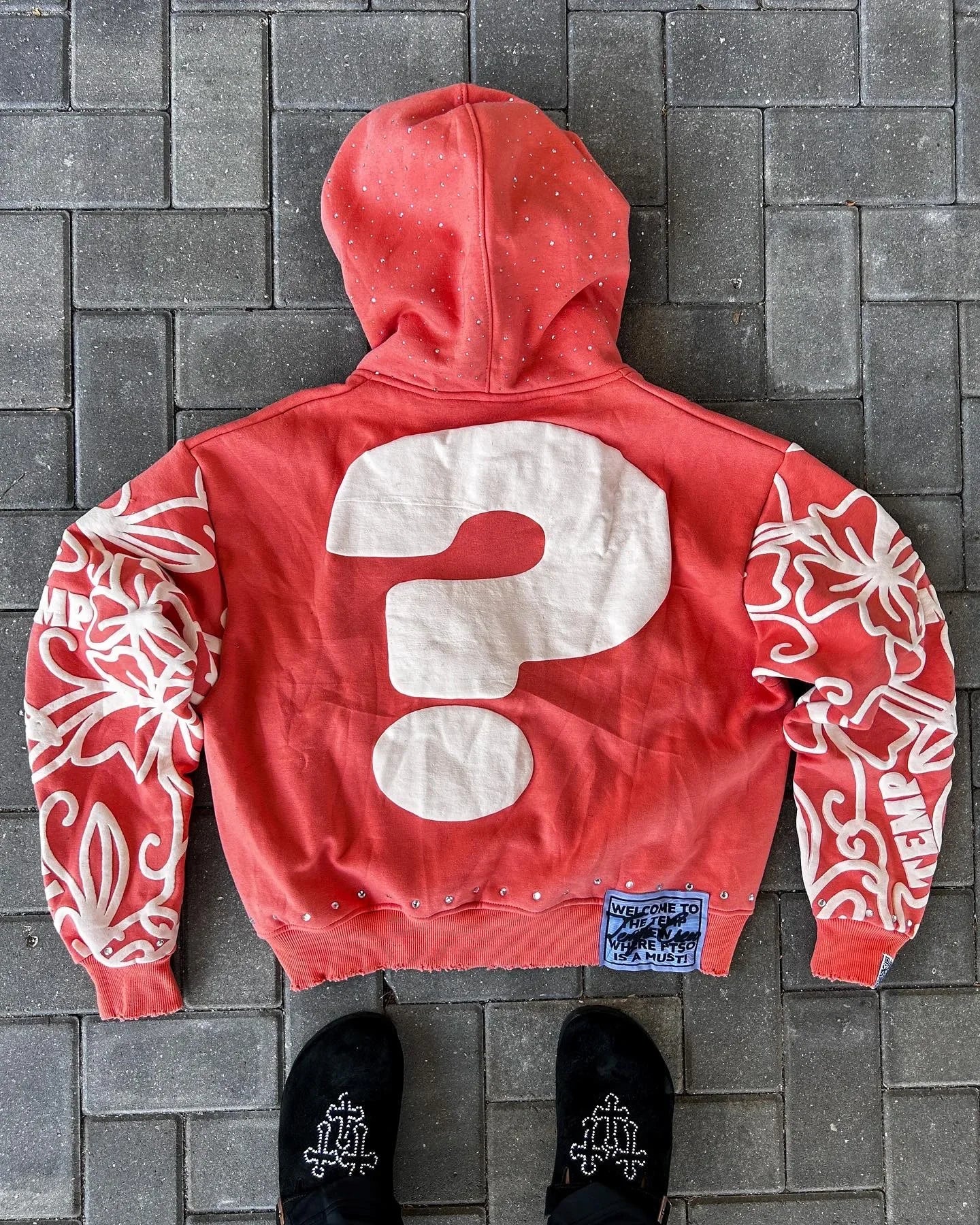 puff print hoodie