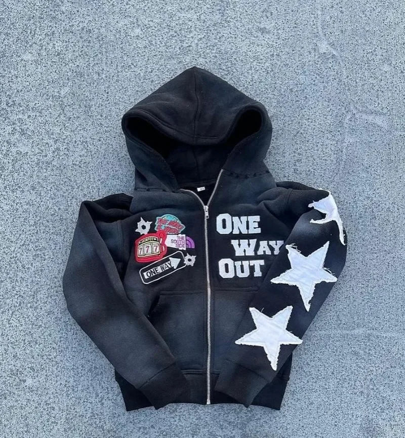 retro punk oversized hoodie