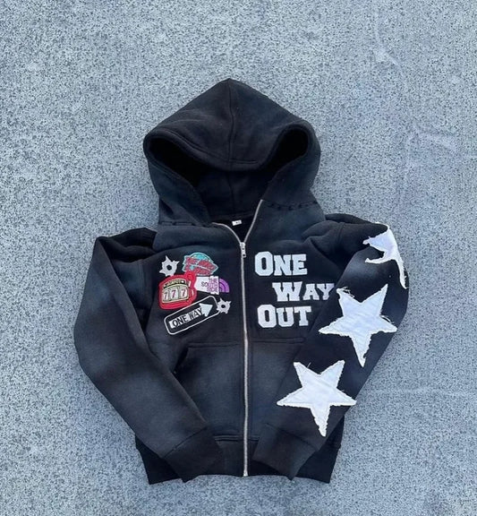 retro punk oversized hoodie